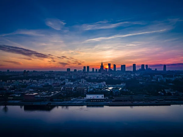 Warszawa Polska Foto Podróże Warszawa Polska Zdjęcia Dronów — Zdjęcie stockowe