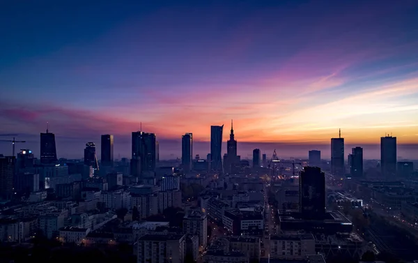 Warszawa, Polska - Varşova, Polonya 'nın hava görüntüsü, insansız hava aracı fotoğrafı