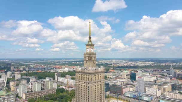 Varsovia Polonia Vista Aérea Ciudad — Vídeos de Stock