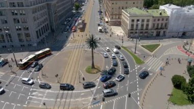 Varşova, Polonya. Şehrin havadan görünüşü 