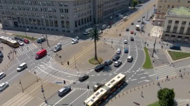 Varşova, Polonya. Şehrin havadan görünüşü 