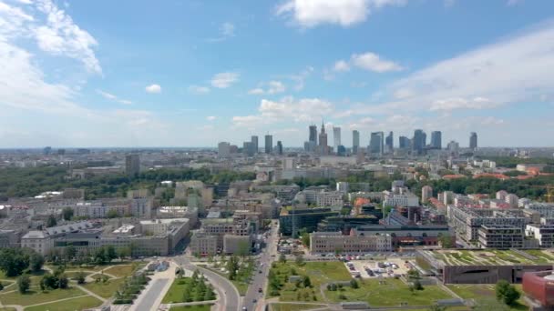 波兰华沙 城市的空中景观 — 图库视频影像