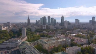 Varşova, Polonya. Şehrin havadan görünüşü 