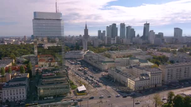 Varsovia Polonia Vista Aérea Ciudad — Vídeos de Stock