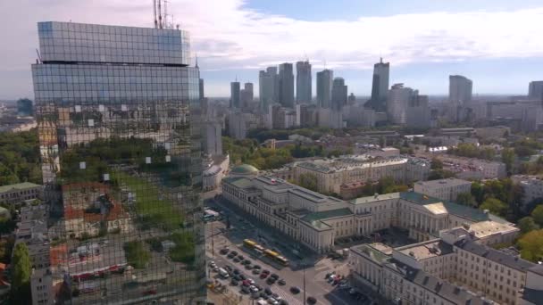 Warsaw Poland Aerial View City — Stock Video