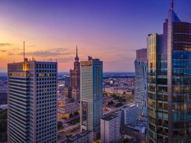 Varşova, Polonya. Şehrin havadan görünüşü 