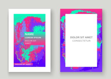 Neon değerli taş kapak tasarımı. Sıvı holografik gradyan patlama doku arka planına sıçradı. Moda yaratıcı şablon vektörü Kapak Raporu Katalog Broşür Uçucu Ürünleri