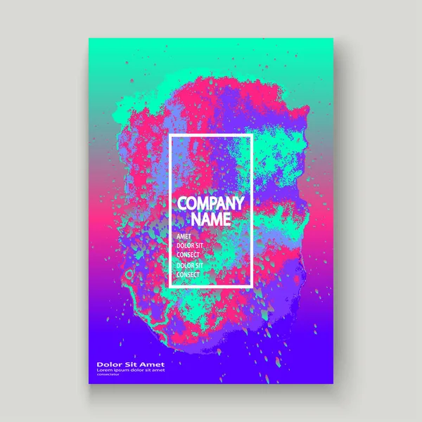 Design Couverture Artistique Pierre Gemme Néon Fluide Holographique Gradient Explosion — Image vectorielle