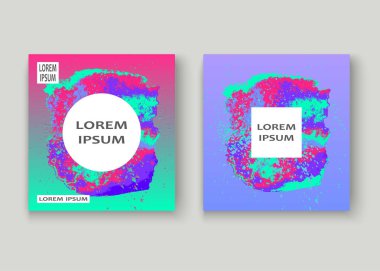 Neon sıçrama sanatsal kapak tasarımı. Sıvı holografik gradyan patlama doku arka planına sıçradı. Moda yaratıcı şablon vektörü Kapak Raporu Katalog Broşür Uçucu Ürünleri