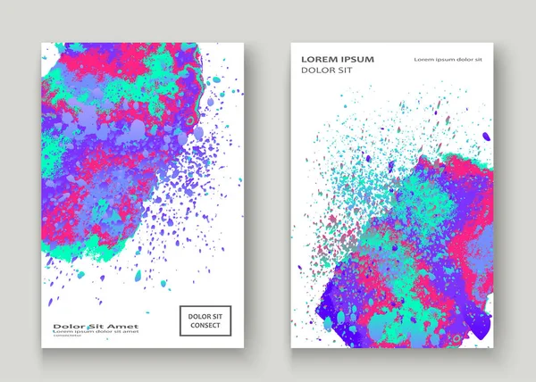 Neon Splash Artistieke Cover Ontwerp Vloeibare Holografische Gradiënt Explosie Splatter — Stockvector