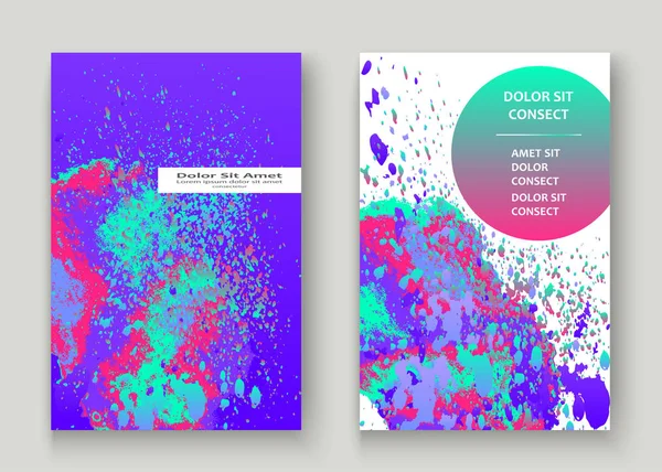 Neon Splash Disegno Artistico Copertina Sfondo Fluido Gradiente Olografico Esplosione — Vettoriale Stock