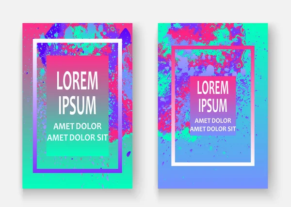 Neon sıçrama sanatsal kapak tasarımı. Sıvı holografik gradyan patlama doku arka planına sıçradı. Moda yaratıcı şablon vektörü Kapak Raporu Katalog Broşür Uçucu Ürünleri