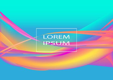 Sıvı şekiller. Dalgalı sıvı arka plan. Parlak soyut fon konsepti. Moda eğilimli dalgalar tasarım şablonu taşıyıcı Poster Düzeni Dergi Flyer Banner Broşür Kapağı