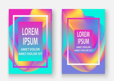 Sıvı şekiller. Dalgalı sıvı arka plan. Parlak zemin kavramı. Trendy degrade dalgalar tasarım şablonu vektör Poster düzen Dergisi Afiş Afiş broşür kapak ayarla