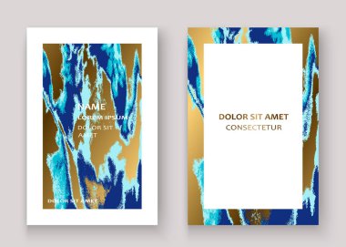 Lacivert mermer lüks doku boya sanatsal, düğün davetiyesi tasarımı. Altın arka plan vektör İllüstrasyon dekoratif sıçrama sıvısı. Trendy şablon vektör Kapak Kartı Flyer Poster Banner