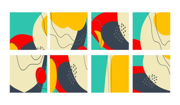 Conjunto Divertidas Formas Coloridas Dibujadas Mano Objetos Doodle Líneas Collage — Archivo Imágenes Vectoriales