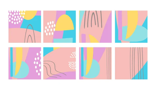 Conjunto Divertidas Formas Coloridas Dibujadas Mano Objetos Doodle Líneas Collage — Archivo Imágenes Vectoriales