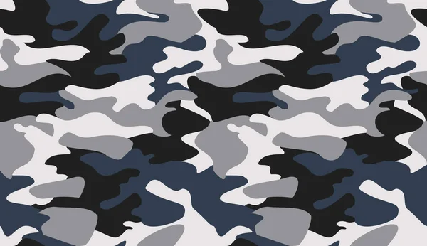 伪装模式背景向量 经典的服装风格掩盖迷彩连环画 在线会议 在线传输的虚拟背景 黑色白色灰色海军色海洋纹理 — 图库矢量图片