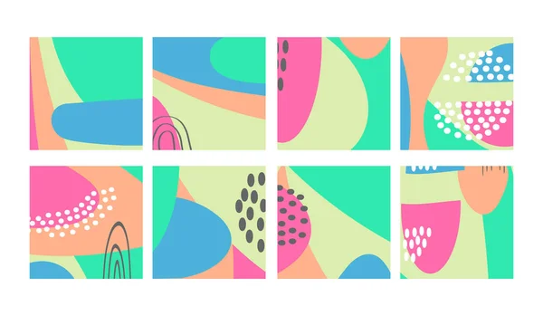 Set Divertenti Forme Colorate Disegnate Mano Oggetti Scarabocchi Linee Punti — Vettoriale Stock