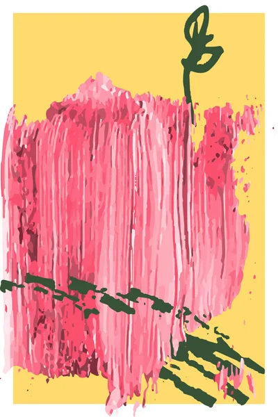 創造的なミニマリストの手は抽象的な芸術的背景を描いた 塗装インクブラシテクスチャ形状 ドアオブジェクト 壁の装飾のための汚れアートワーク ポスター バナー ポストカードのデザイン ベクターイラスト — ストックベクタ
