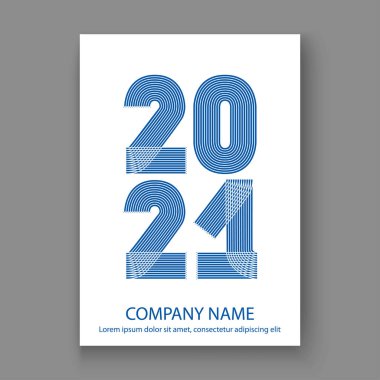 Soyut modern kapak tasarımı rengarenk neon zigzag arkaplan 2021 mutlu yeni yıl, 2021 numara ince çizgili stil, vektör ilüstrasyonu Yıllık Rapor, afiş, broşür, dergi, afiş, poster