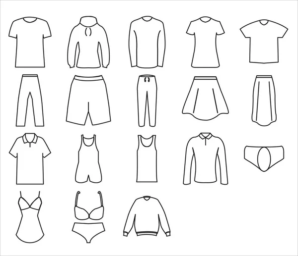 Стиль Одежды Icon Set Design Line — стоковый вектор
