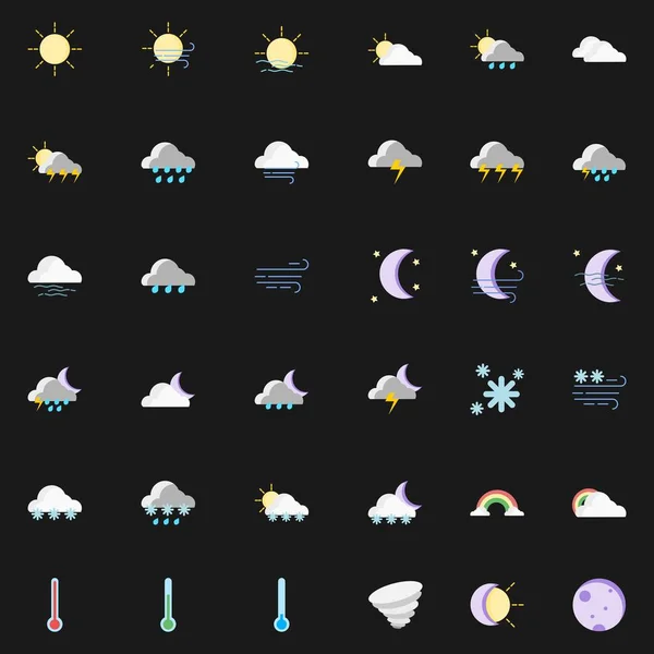 Weather Icon Set Design Flat Style