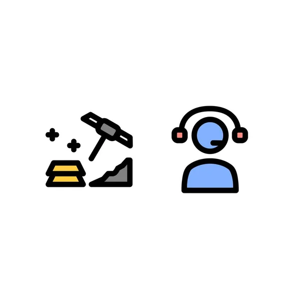 Mijnbouw Ondersteuning Pictogram Financiën Technologie Pictogram Perfect Voor Logo Website — Stockvector