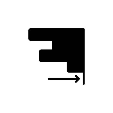 Sağ simgeyi hizala. uygulama simgesi. Logo, web sitesi, uygulama, sunum ve daha fazla ürün için mükemmel. simge tasarımı katı biçim