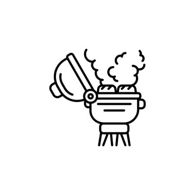 Et ızgarası ikonu. ev aletleri simgesi çizgisi tarzı. Logo, sunum, web sitesi ve daha fazlası için mükemmel bir kullanım. modern simge tasarımı özet biçimi