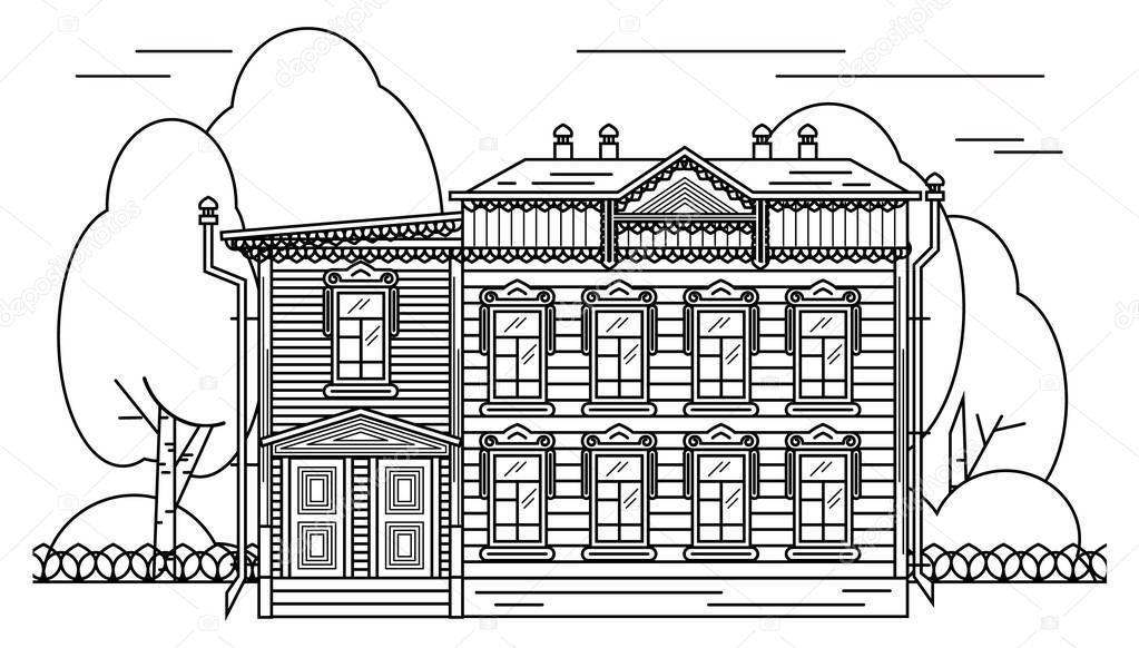 Vector linear image of the Russian manor
