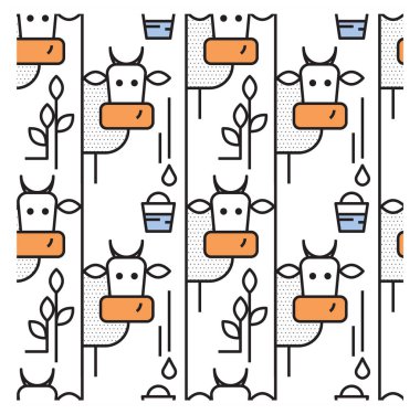 Bilgi grafikleri tarzında, ve süt bir kova ile Desen