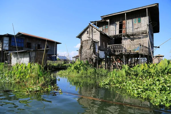 Stilts of fishermen on Inle Lake in Myanmar