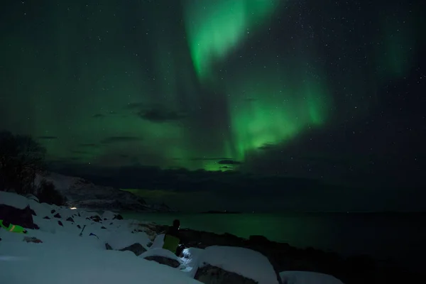 Kuzey Işıklar Tromsø Norveç — Stok fotoğraf