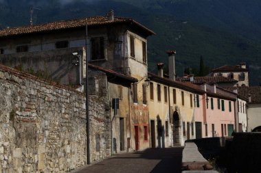 İtalya, Vittorio Veneto, Serravalle mahallesinin detaylı görüntüsü