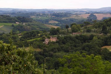 San Gimignano köyünden Toskana manzara manzarası