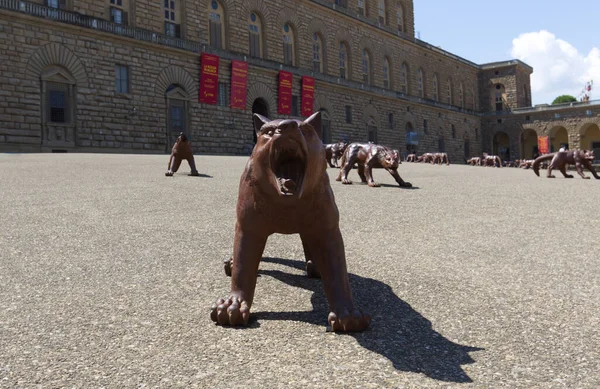 I lupi di Liu Ruowang di fronte a Palazzo Pitti — Foto Stock