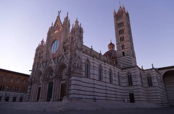 Sienas katedral vid solnedgången — Stockfoto