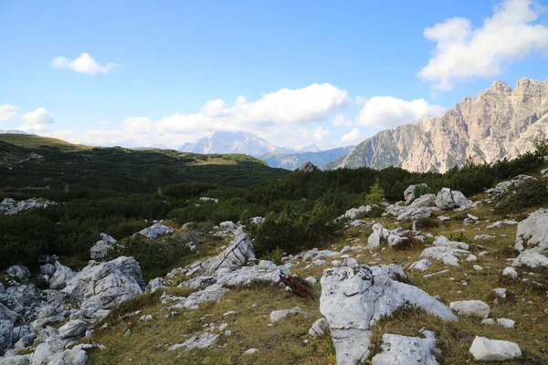 Naturparken Three Peaks Italienska Dolomiterna Högkvalitativt Foto — Stockfoto