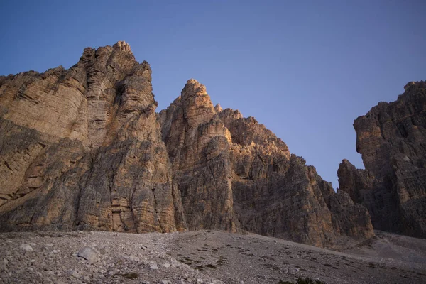 Versante Sud Delle Tre Cime Lavaredo Nelle Dolomiti Italiane Foto — Foto Stock