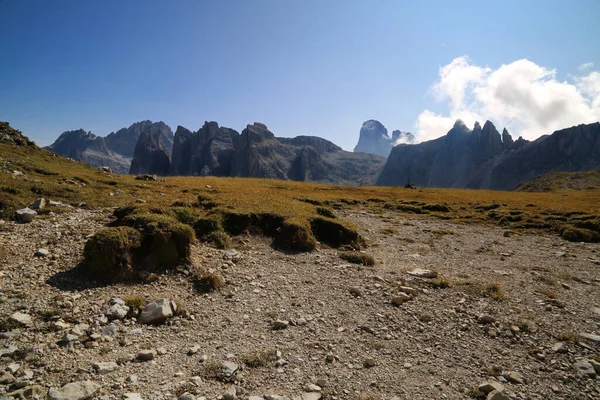 Parque Natural Three Peaks Nas Dolomitas Italianas Foto Alta Qualidade — Fotografia de Stock