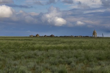 View of a necropolis in the steppe of Kazakhstan. High quality photo