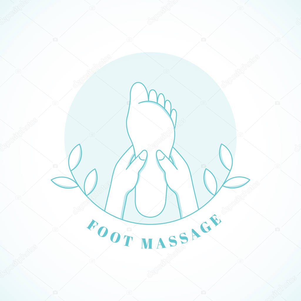 Foot massage icon, foot massages are performed using the hands. 