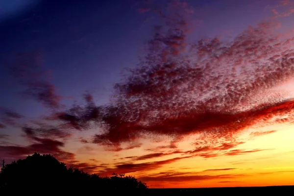 Himmel Gegen Einen Hellen Sonnenuntergang — Stockfoto