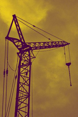 İnşaat vinç ile soyut arka plan.