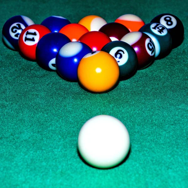 Billiard Balls Pool Table — Stock Photo, Image