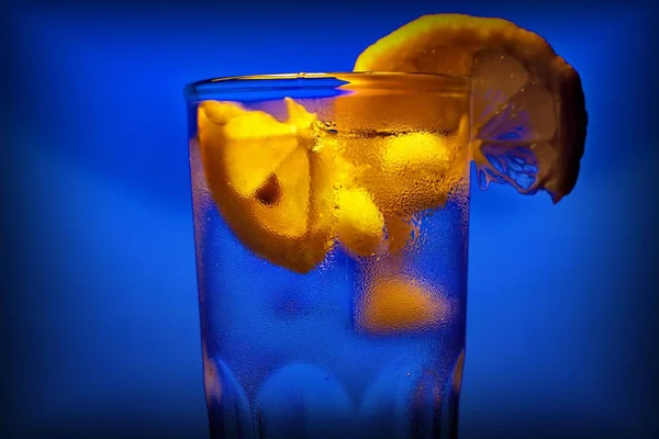 Cocktail Ice Lemon — Stock Photo, Image