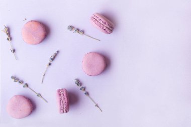 Eflatun arkaplanlı lavanta kurabiyeleri