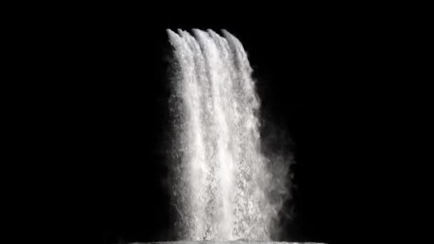 Vista Cachoeira Fundo Preto — Vídeo de Stock