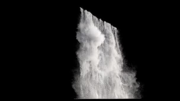 View Waterfall Black Background — Stock Video